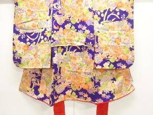 アンティーク　錦紗花薬玉模様着物